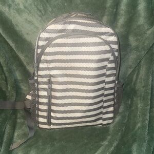 Striped Gray Backpack